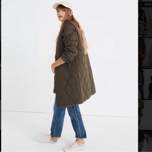 Madewell Quilted Military Coat EUC - Olive
